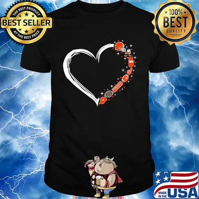 Love Cleveland Browns football team heart shirt