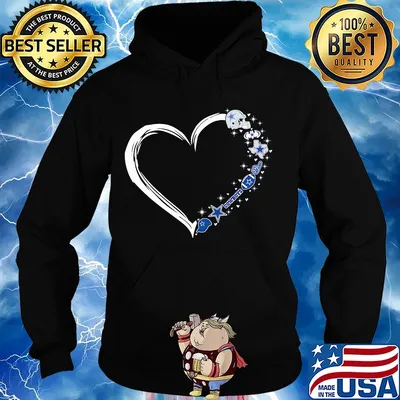 Love Dallas Cowboys football team heart s Hoodie