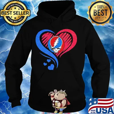 Love grateful dead skull heart diamond s Hoodie