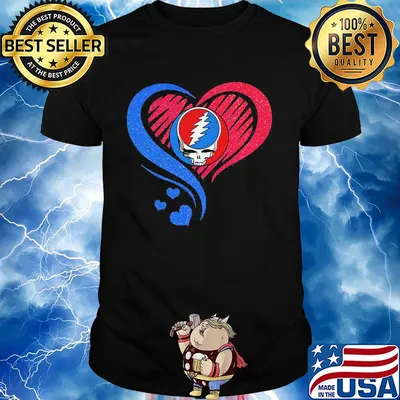 Love grateful dead skull heart diamond shirt