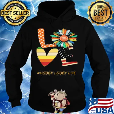 Love hobby lobby life flower american flag vintage s Hoodie