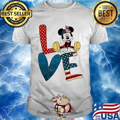 Love mickey mouse american flag firework independence day shirt