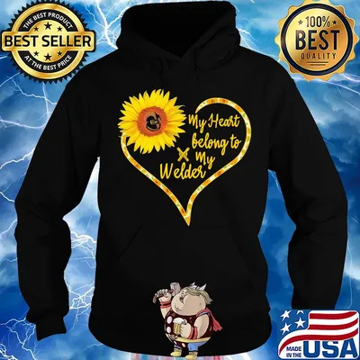 Love sunflower my heart belong to my welder heart s Hoodie