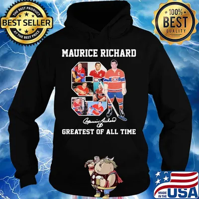Maurice Richard 9 greatest of all time signature s Hoodie