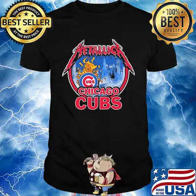 Metallica chicago cubs logo fire shirt