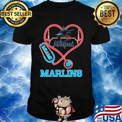 Miami marlins baseball stethoscope heart shirt