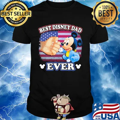 Mickey mouse best disney dad ever american flag happy father's day shirt