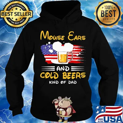 Mickey mouse ears and cold beers kind of dad american flag independence day s Hoodie