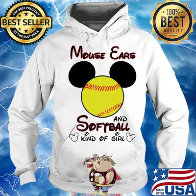 Mickey mouse ears and softball kind of girl s Hoodie