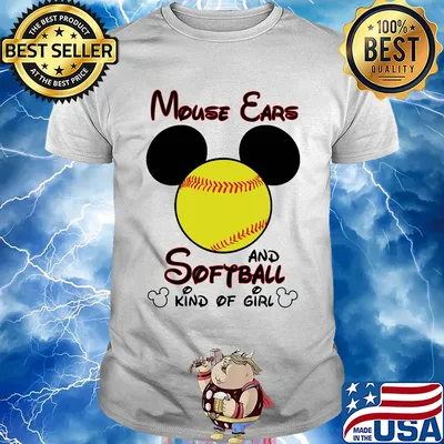 Mickey mouse ears and softball kind of girl shirt