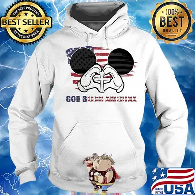 Mickey mouse god bless america flag independence day s Hoodie