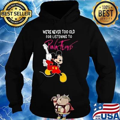 Mickey mouse guitar we're never too old for listening to pink floyd s Hoodie