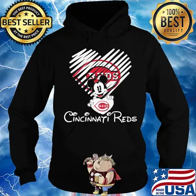 Mickey mouse hug heart cincinnati reds logo s Hoodie