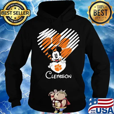 Mickey mouse hug heart clemson tigers logo s Hoodie