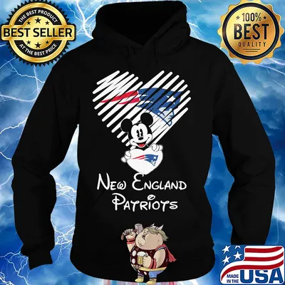 Mickey mouse hug heart new england patriots logo s Hoodie