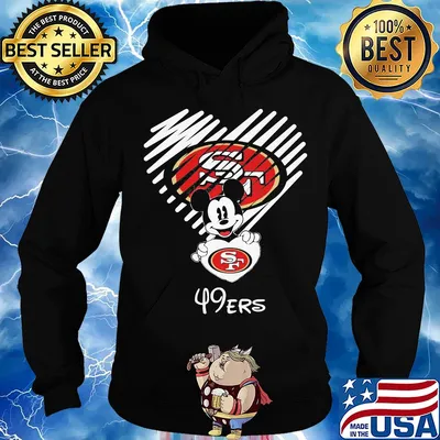 Mickey mouse hug heart san francisco 49ers logo s Hoodie