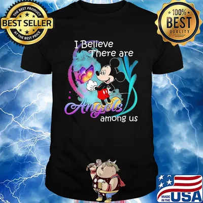 Mickey mouse i believe there are angels among us butterfly shirt