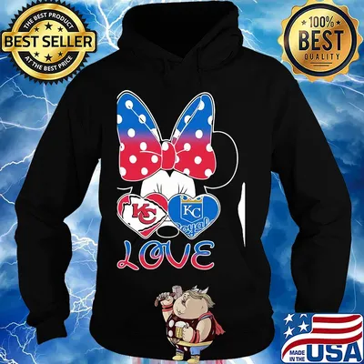 Minnie mouse kansas city chiefs and kansas city royals love s Hoodie