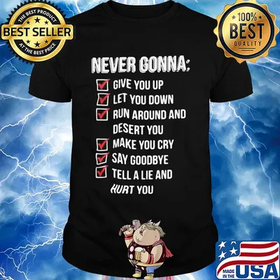 Never gonna give you up let you down run around and desert you shirt