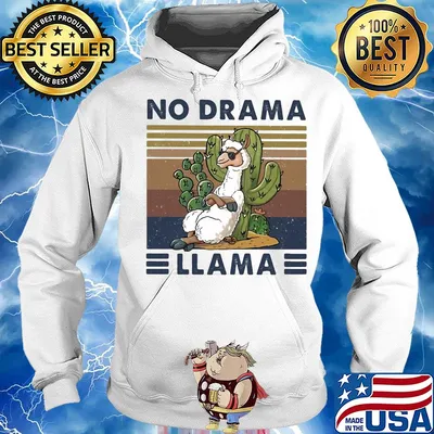 No drama llama cactus vintage s Hoodie