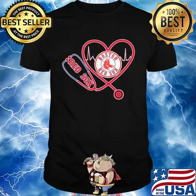 Nurse boston red sox stethoscope heartbeat shirt