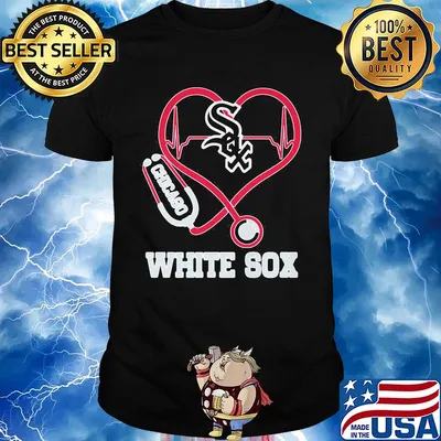 Nurse chicago white sox baseball stethoscope heartbeat shirt