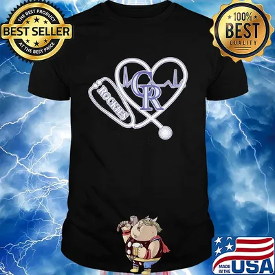 Nurse colorado rockies stethoscope heartbeat shirt