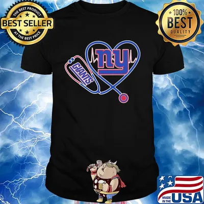 Nurse new york giants stethoscope heartbeat shirt