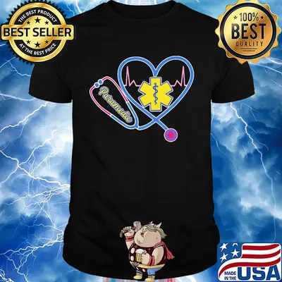 Nurse paramedic stethoscope heartbeat shirt
