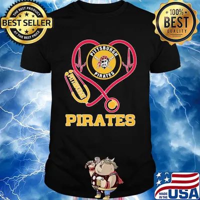Nurse pittsburgh pirates baseball stethoscope heartbeat shirt