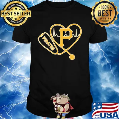 Nurse Pittsburgh pirates stethoscope heartbeat shirt