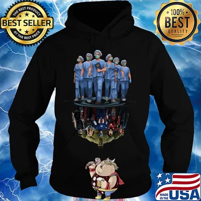 Nurse shadow superhero Marvel reflections in the Mirror water s Hoodie