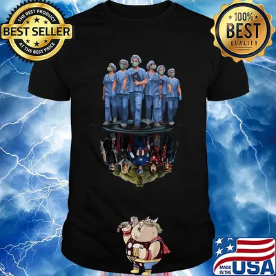 Nurse shadow superhero Marvel reflections in the Mirror water shirt