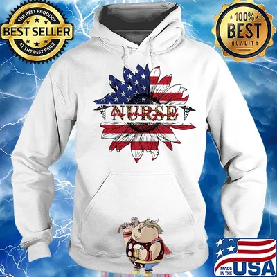 Nurse sunflower American flag veteran Independence Day s Hoodie