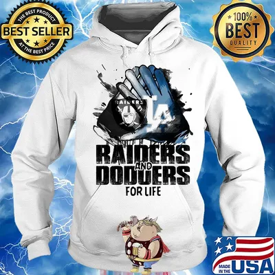 Oakland Raiders and los angeles dodgers for life art s Hoodie