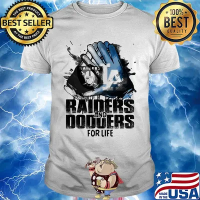 Oakland Raiders and los angeles dodgers for life art shirt