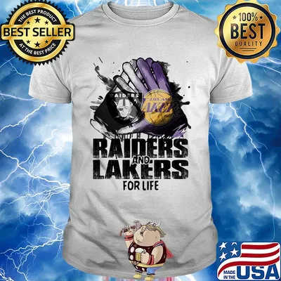Oakland Raiders and los angeles lakers for life art shirt