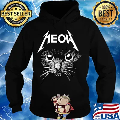 Official Black cat meow s Hoodie