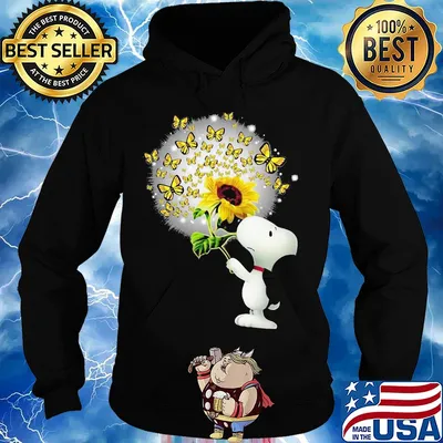 Official Snoopy sunflower and butterfly s Hoodie