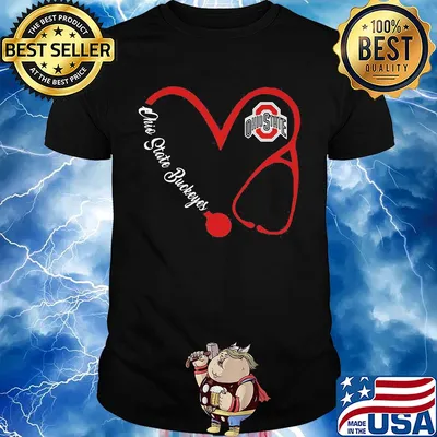 Ohio state buckeyes football stethoscope heart shirt
