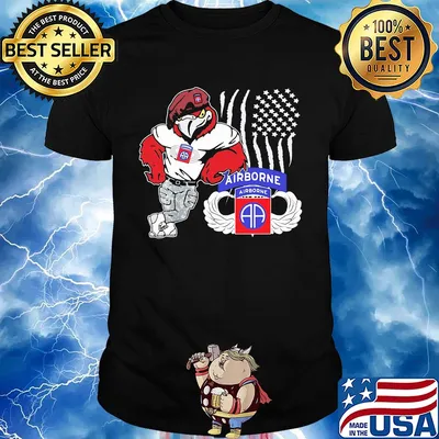 Paratrooper airborne american flag bird shirt