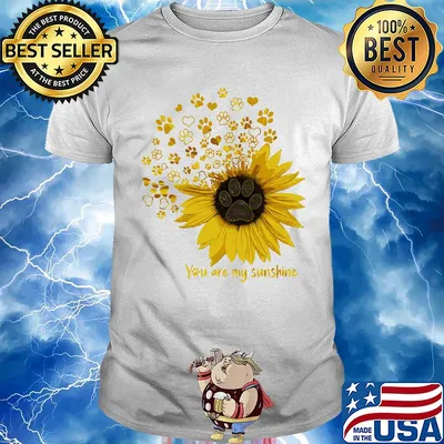 Paw sunflower you are my sunshine shirt