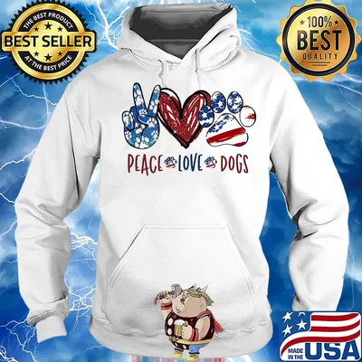 Peace love dogs paw heart s Hoodie
