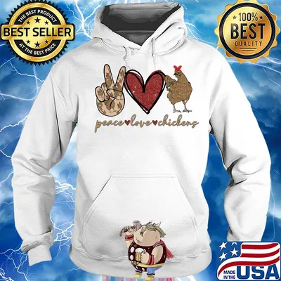 Peace love heart chickens s Hoodie