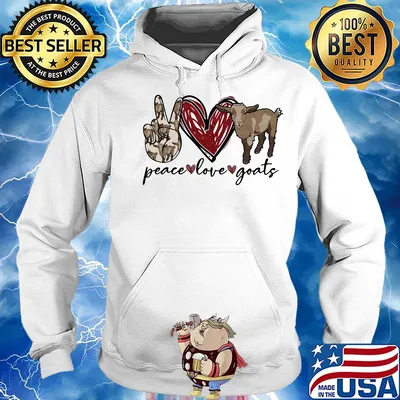 Peace love heart Goats s Hoodie