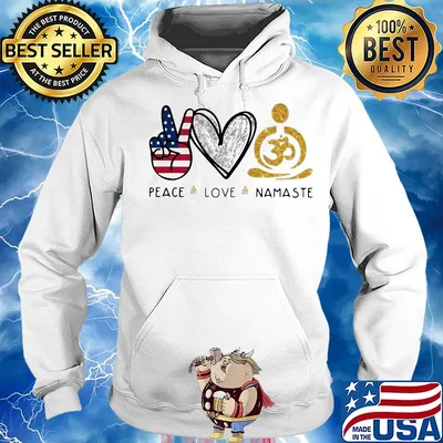 Peace love namaste american flag s Hoodie