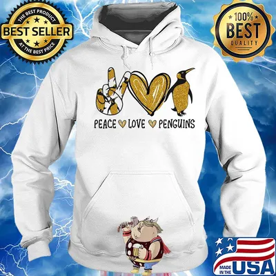 Peace love penguins heart s Hoodie