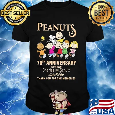 Peanuts 70th anniversary 1950 2020 charles m.schulz thank you for the memories signature shirt