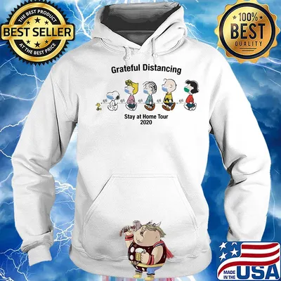 Peanuts mask grateful distancing stay at home tour 2020 s Hoodie