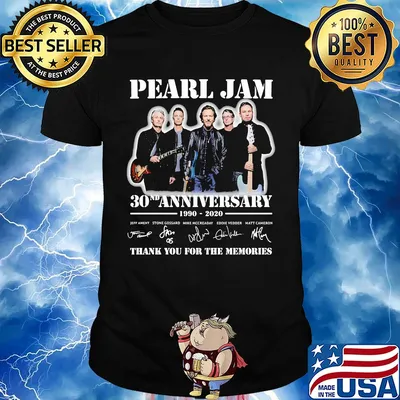 Pearl jam band 30nd anniversary 1990 2020 thank you for the memories signatures shirt